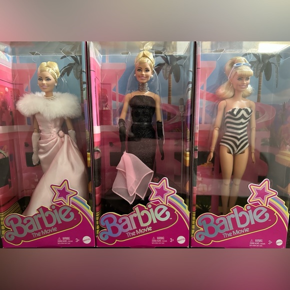 💎 BARBIE THE MOVIE DOLL COLLECTION LOT OF 3 ICONIC DRESS MARGOT ROBBIE 👛💅🏻🎀 - Picture 11 of 11